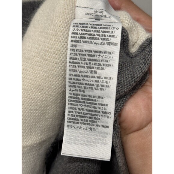 Abercrombie & Fitch Y2K 90s White Gray V-Neck Cardigan Academia Prep Sz Large - Picture 5 of 7